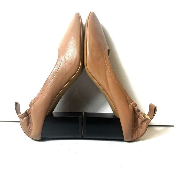 Everlane Women 8.5 Beige Stretch Leather Heel Slip On Comfort Classic Pump Italy - Picture 5 of 10